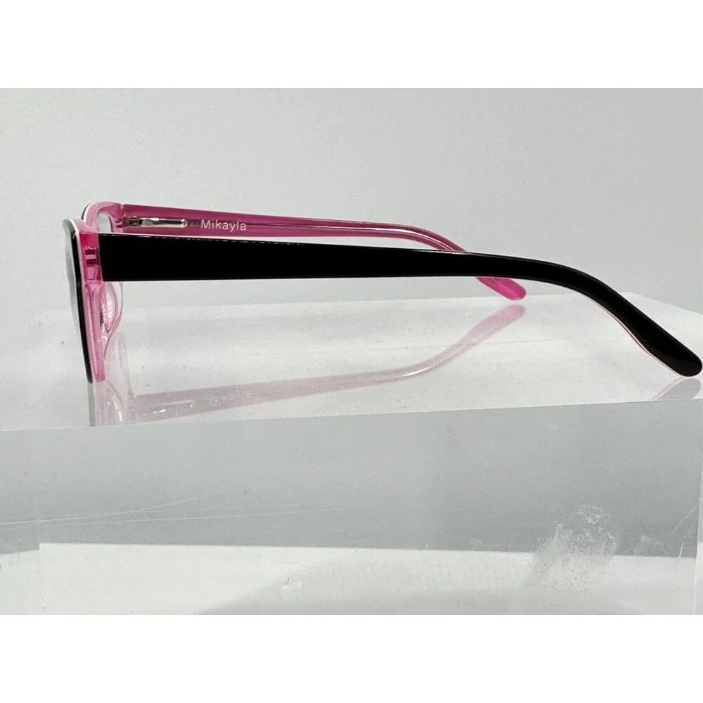 Zenni Kids’ Rectangle Glasses 669321 Mikayla Pink Black (LE-2)
